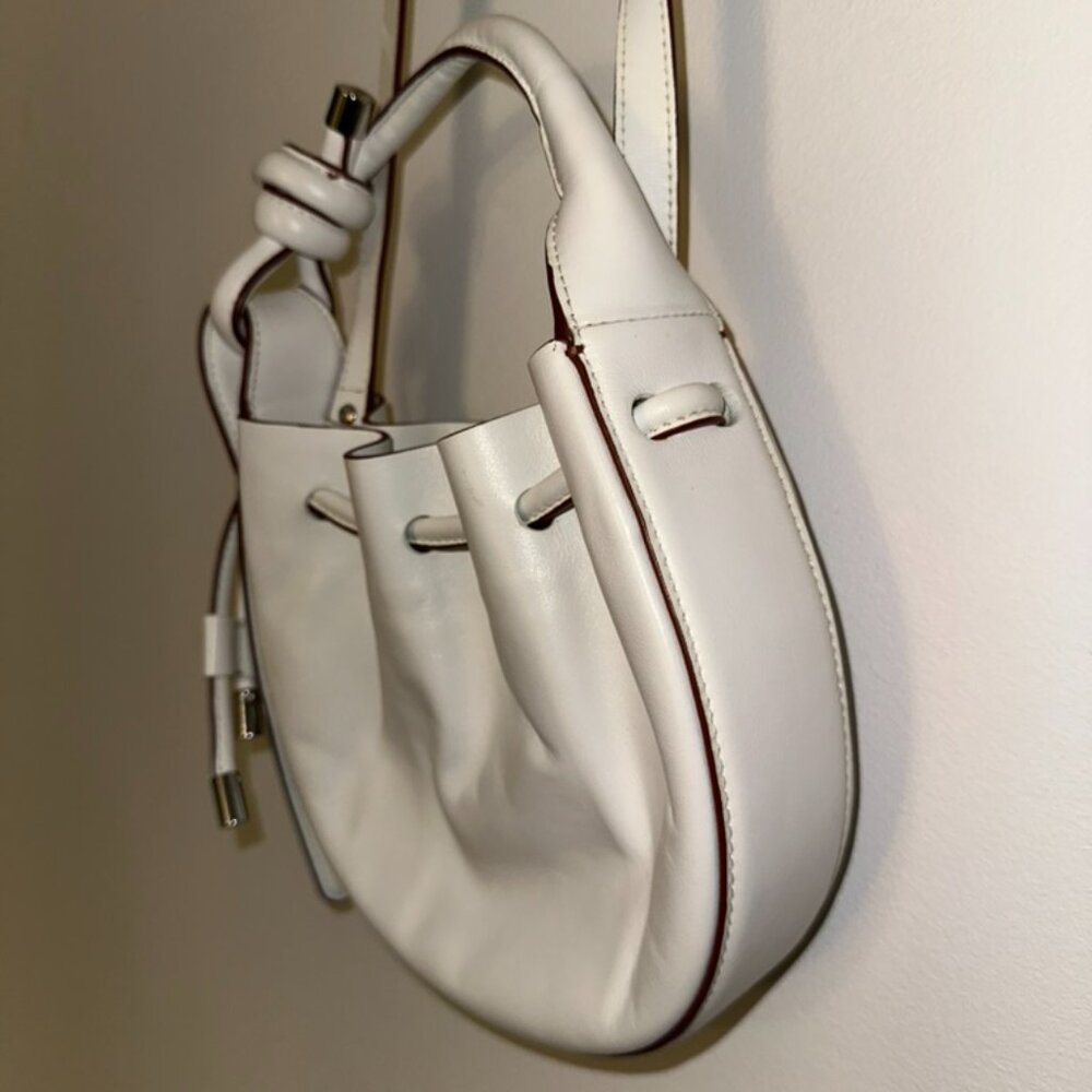 Behno Ina Mini Crossbody Bag - White/Terracotta | Nappa Leather